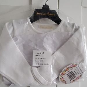 NWT American Princess Cropped White Cardigan